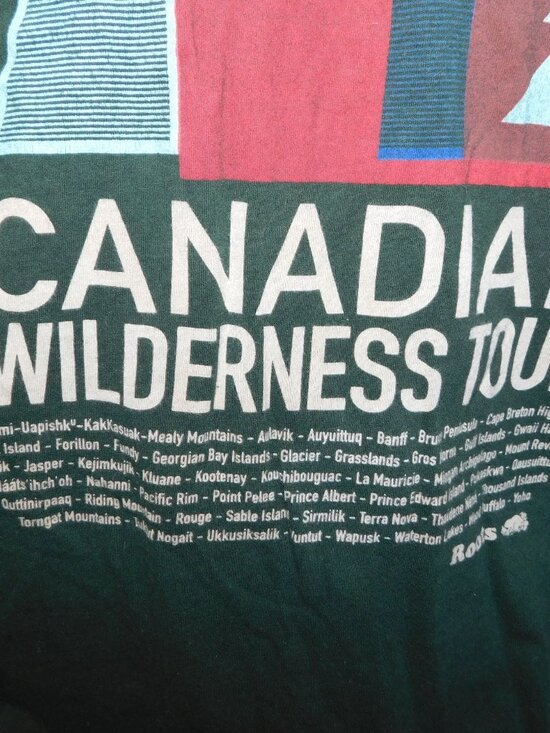 Roots Canadian Wilderness Tour Mens Medium Green Graphic Long Sleeve Shirt - Picture 4 of 9